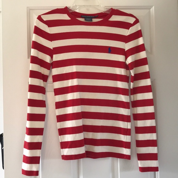 red white striped long sleeve shirt